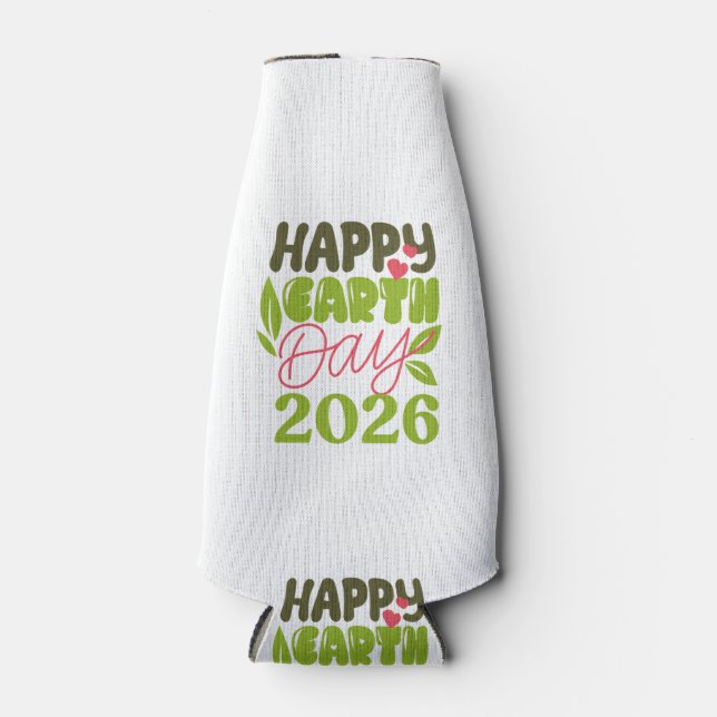Happy Earth Day 2026 Bottle Cooler (Front)