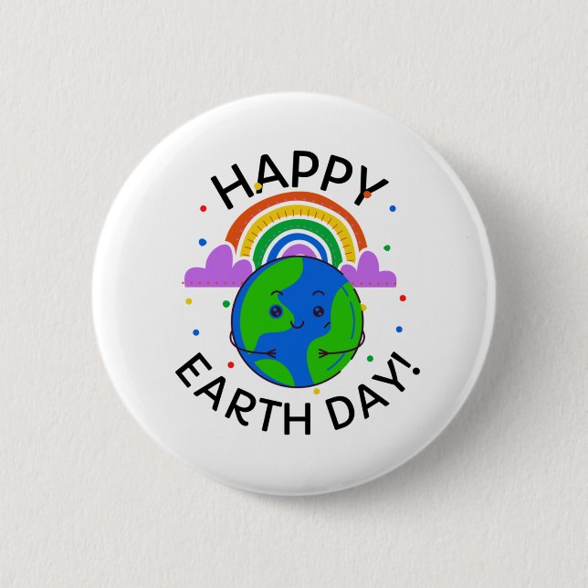 Happy Earth Day 2 Inch Round Button (Front)