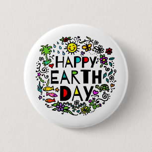 Happy Earth Day 2 Inch Round Button