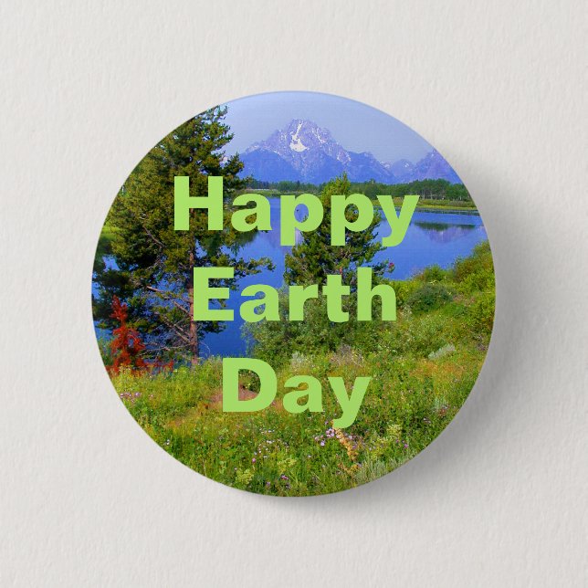 Happy Earth Day 2 Inch Round Button (Front)