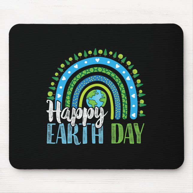 Happy Earth Day - Boho Rainbow  Mouse Pad (Front)