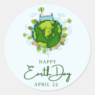 Happy Earth Day Classic Round Sticker