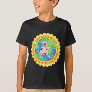 Happy Earth Day Cute Cow Dancing Save The Cows T-Shirt