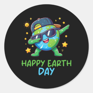 Happy Earth Day Funny Earth Day Kids Toddler Boys Classic Round Sticker