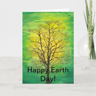Happy Earth Day Greeting Card - Green Tree