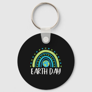 Happy Earth Day Rainbow Cute Earth Day Womens Girl Keychain