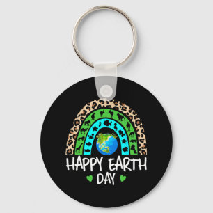 Happy Earth Day Rainbow Cute Earth Lovers Kids Tod Keychain