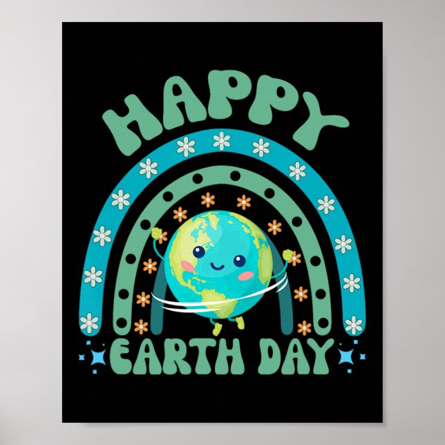 Happy Earth Day Rainbow Funny Earth Day Decoration (Front)