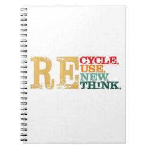 Happy Earth Day Recycle Reuse Renew Rethink Earth Notebook