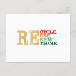 Happy Earth Day Recycle Reuse Renew Rethink Earth  Postcard