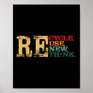 Happy Earth Day Recycle Reuse Renew Rethink Earth Poster