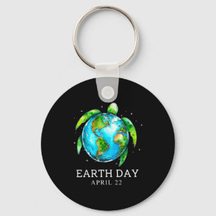 Happy earth day-sea turtle earth day save the keychain