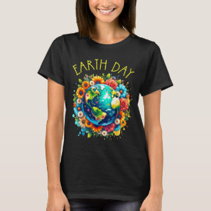 Happy Earth Day Shirt Cute Earth With Floral Earth