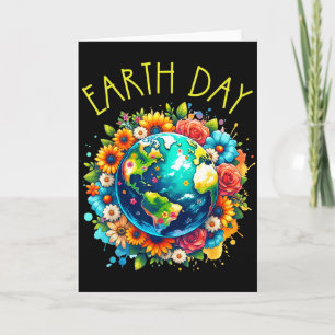 Happy Earth Day Shirt Cute Earth With Floral Earth Card