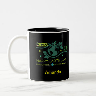 Happy Earth Day Two-Tone Coffee Mug