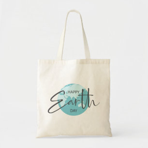 Happy Earth Day Typography & Globe Tote Bag