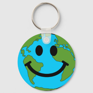 Happy Earth Face Keychain