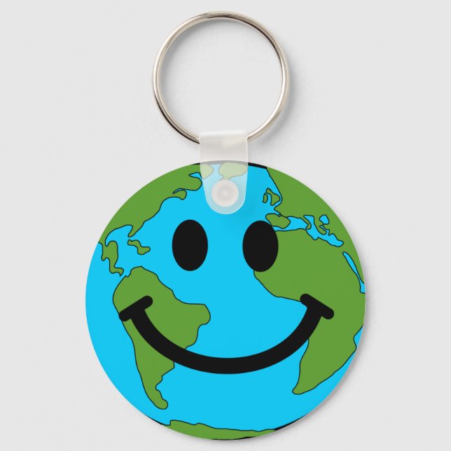 Happy Earth Face Keychain (Front)