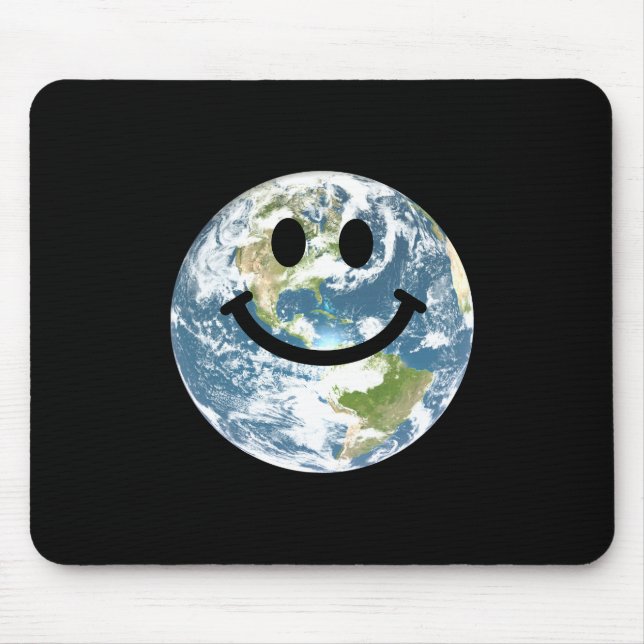 Happy Earth face Mouse Pad (Front)