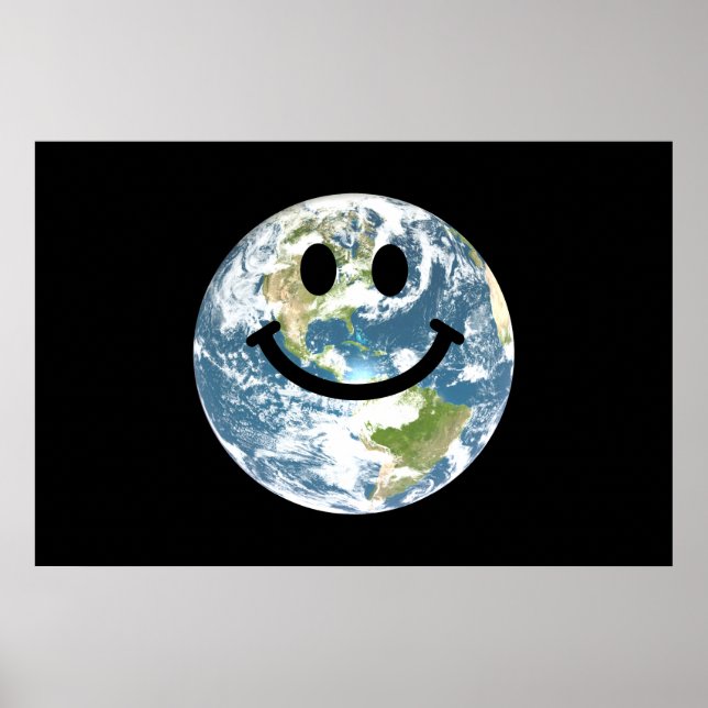 Happy Earth face Poster (Front)