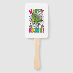 Happy East Rawr Easter T-Rex Hand Fan