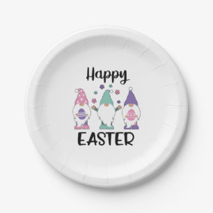 Happy Easter 2020 Gnome Egg Hunt Swea Paper Plate