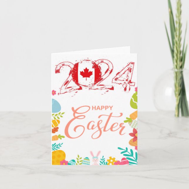 Happy Easter 2024 Greeting Card “Canada” (Front)
