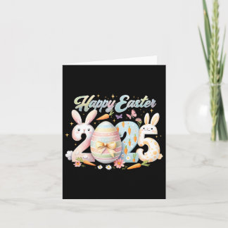 Happy Easter 2025 Bunny Rabbit Face Easter Day Wom Card