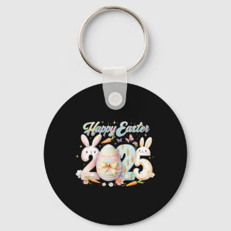 Happy Easter 2025 Bunny Rabbit Face Easter Day Wom Keychain