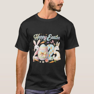 Happy Easter 2025 Bunny Rabbit Face Easter Day Wom T-Shirt