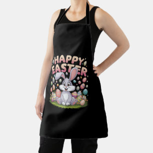 Happy Easter 2025  Eggs Bunny Cute Rabbit Apron