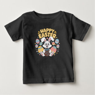 Happy Easter 2025 Eggs Bunny Cute Rabbit Baby T-Shirt