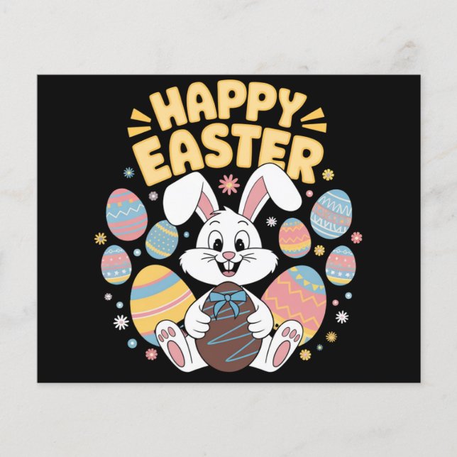 Happy Easter 2025  Eggs Bunny Cute Rabbit Flyer (Front)