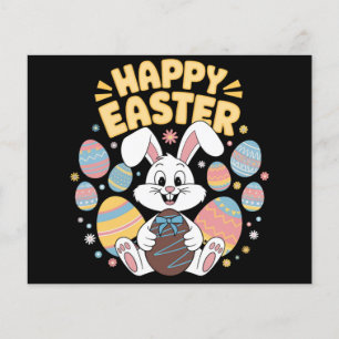 Happy Easter 2025 Eggs Bunny Cute Rabbit Flyer