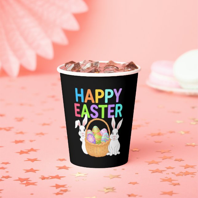 Happy Easter 2025  Eggs Bunny Cute Rabbit Paper Cups (Insitu)