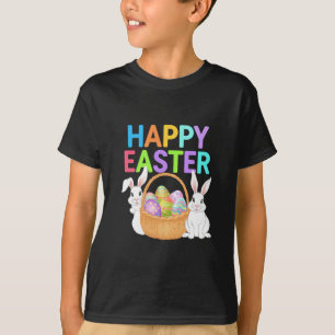 Happy Easter 2025 Eggs Bunny Cute Rabbit T-Shirt