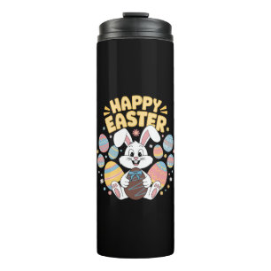 Happy Easter 2025 Eggs Bunny Cute Rabbit Thermal Tumbler