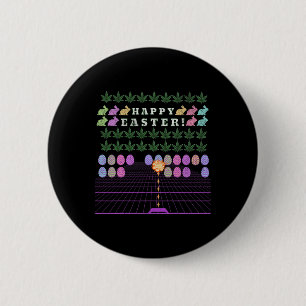 Happy Easter 2025 – Funny Meme Bunny Gaming Tee 2 Inch Round Button