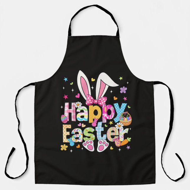 Happy Easter 2026 Cute Bunny Rabbit Apron (Front)