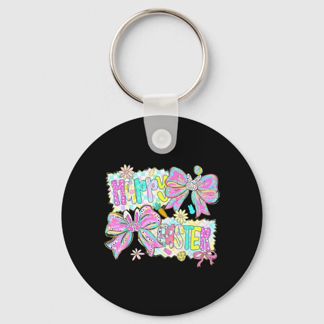 Happy Easter 2026 Cute Bunny Rabbit Easter Day Keychain (Front)