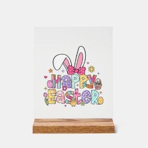 Happy Easter 2026 Cute Bunny Rabbit Easter Day Wom Acrylic Sign