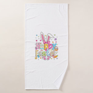 Happy Easter 2026 Cute Bunny Rabbit Easter Day Wom Bath Towel