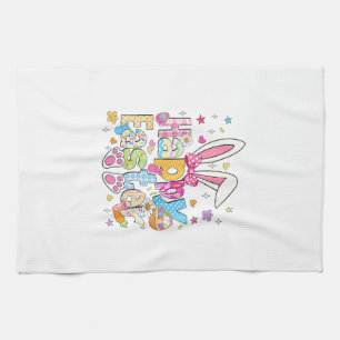 Happy Easter 2026 Cute Bunny Rabbit Easter Day Wom Kitchen Towel
