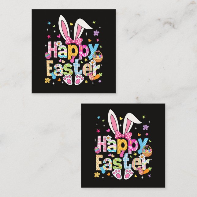 Happy Easter 2026 Cute Bunny Rabbit Enclosure Card (Front/Back)