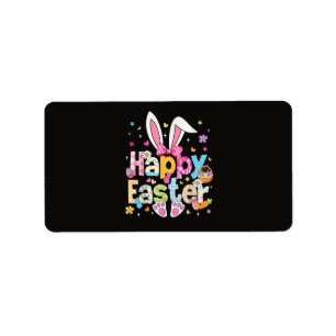 Happy Easter 2026 Cute Bunny Rabbit Label