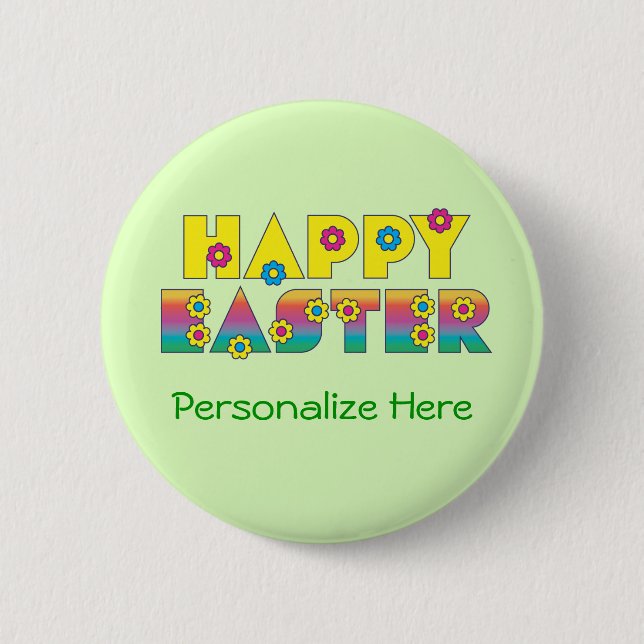 Happy Easter 2 Inch Round Button (Front)