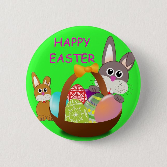 HAPPY EASTER 2 INCH ROUND BUTTON (Front)