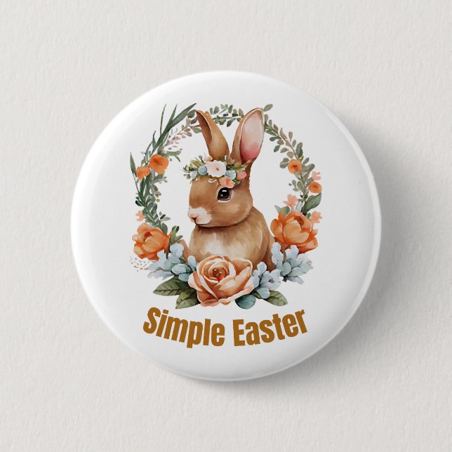 happy easter     2 inch round button (Front)