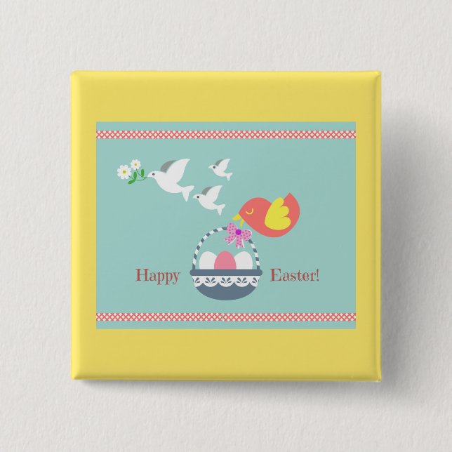 Happy Easter! 2 Inch Square Button (Front)
