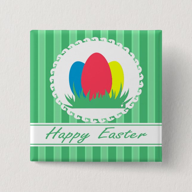 Happy Easter 2 Inch Square Button (Front)